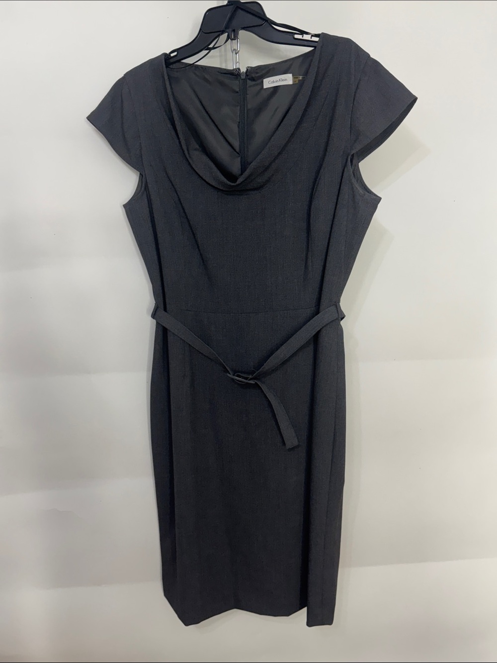 Calvin Klein Cap-Sleeve Sheath Dress with Belt